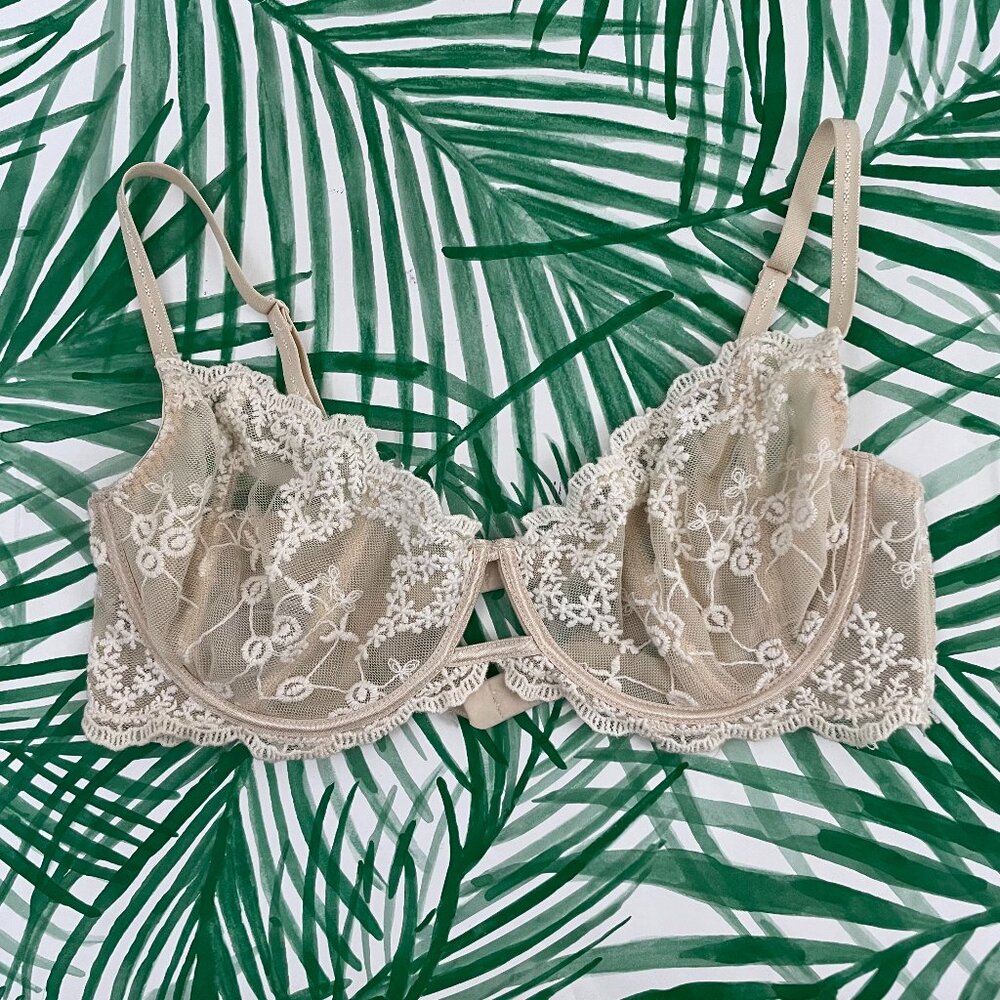 Intimately Free People Daydreamer Cream Lace Underwire Bra Size 36D